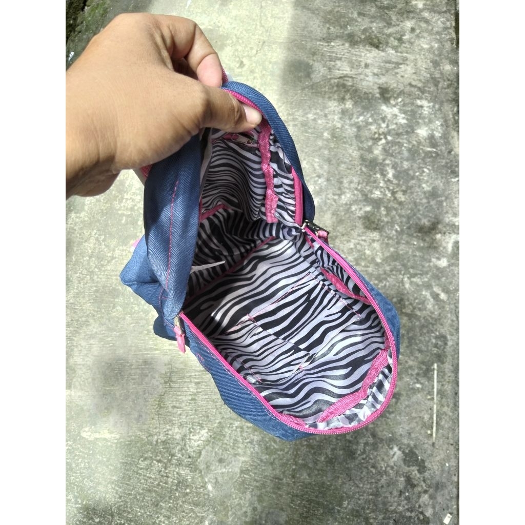 Tas Backpack Mini Jansport Blue Pink second