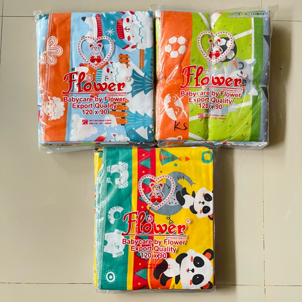 Grosir 1/2 Lusin (6 pcs) Bedong Flower/Bedong Bayi/Bedong Motif