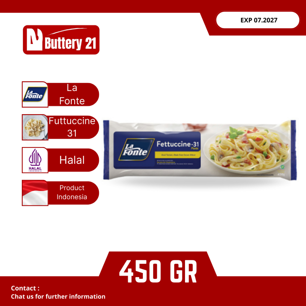 LA FONTE FETTUCCINE 31 450 GR/FETTUCCINE-31 PASTA/LAFONTE FETTUCCINE PASTA