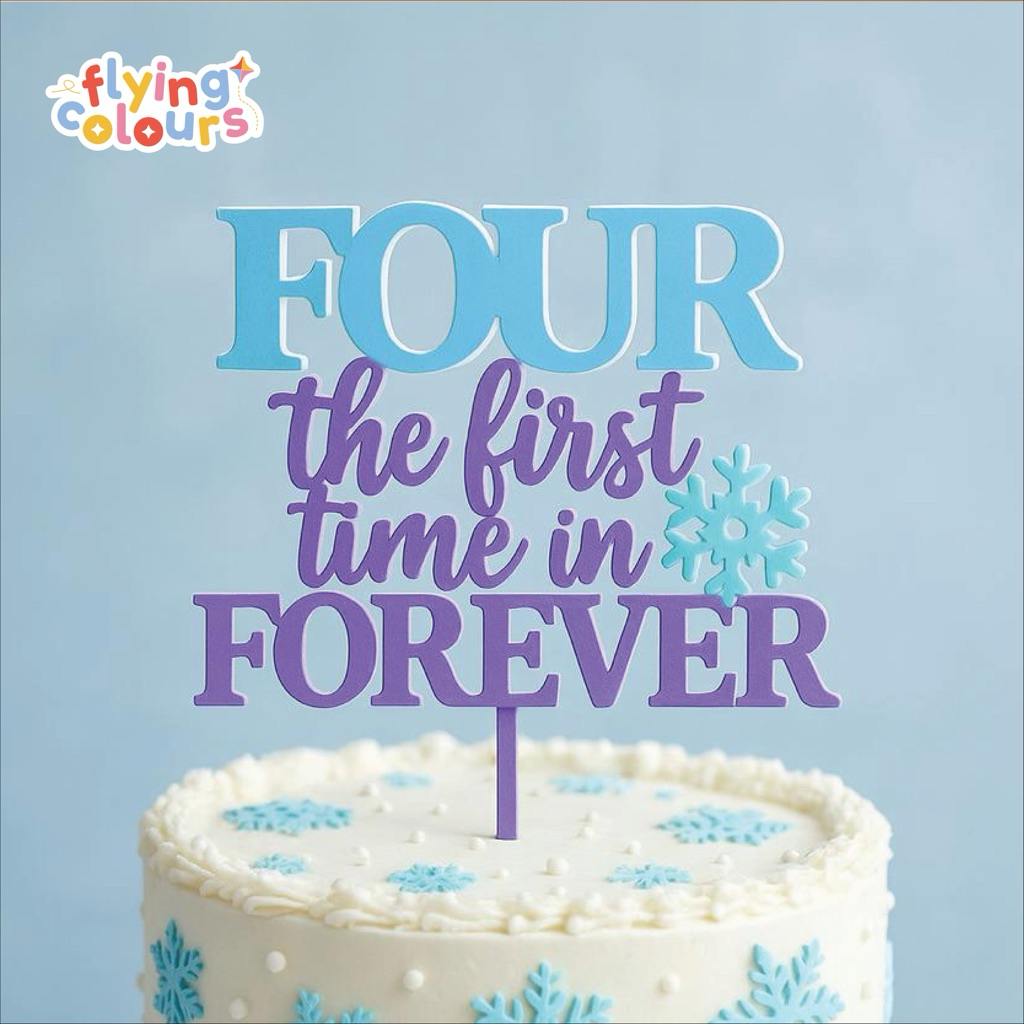 Custom Cake Topper Premium | Ulang tahun 4 tahun tema Frozen princess | Cake Topper Custom Warna Cus