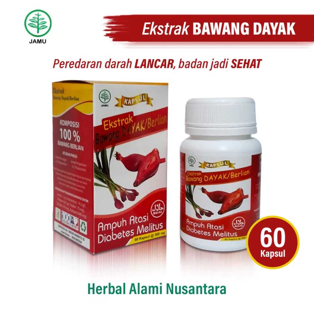 Ekstrak Bawang Dayak/ Berlian (BPOM) | Kapsul Herbal Bawang Dayak |  BPOM Bawang Dayak isi 60 Kapsul