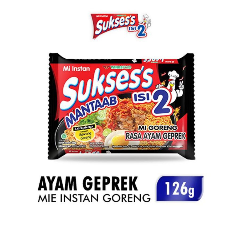 Mie sukses isi 2 rasa ayam geprek/ mie instan goreng rasa ayam geprek