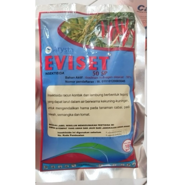 insektisida EVISET 50SP 100 gram pembasmi hama tanaman padi, cabai, tomat sejenis tanaman holtikultu