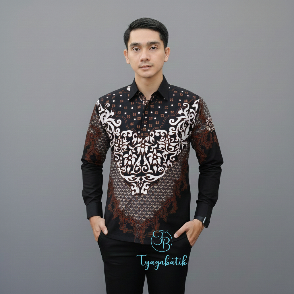 Kemeja Batik Slimfit Lapis Furing Premium 1136 Tyaga Batik
