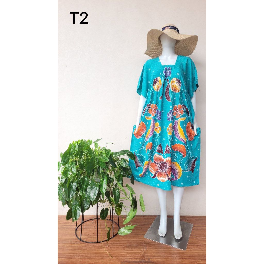 MAGNOLIA Daster Lowo Batik Tulis Rayon Premium Ld 140 Pb 115 Midi Dress Fashion Wanita Dewasa Pekalo