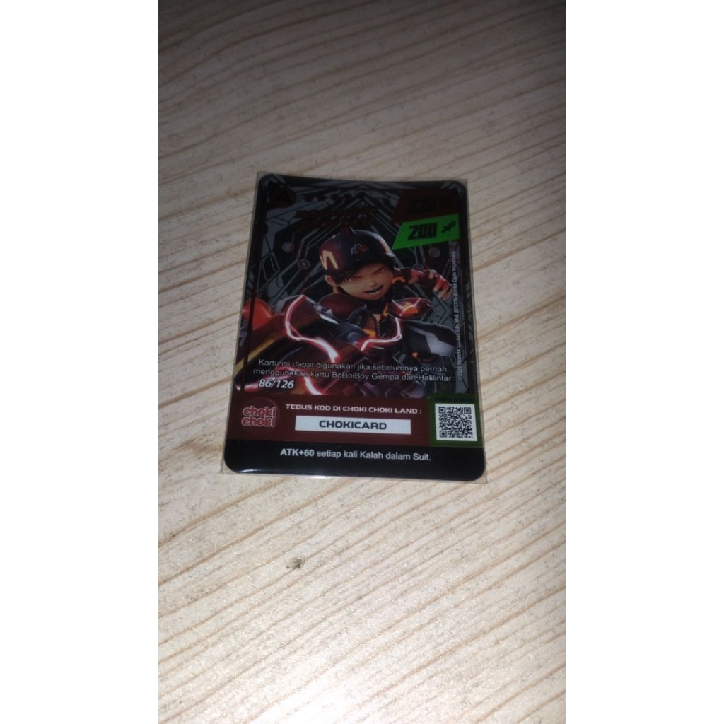 kartu choki choki BoBoiBoy gentar(A)