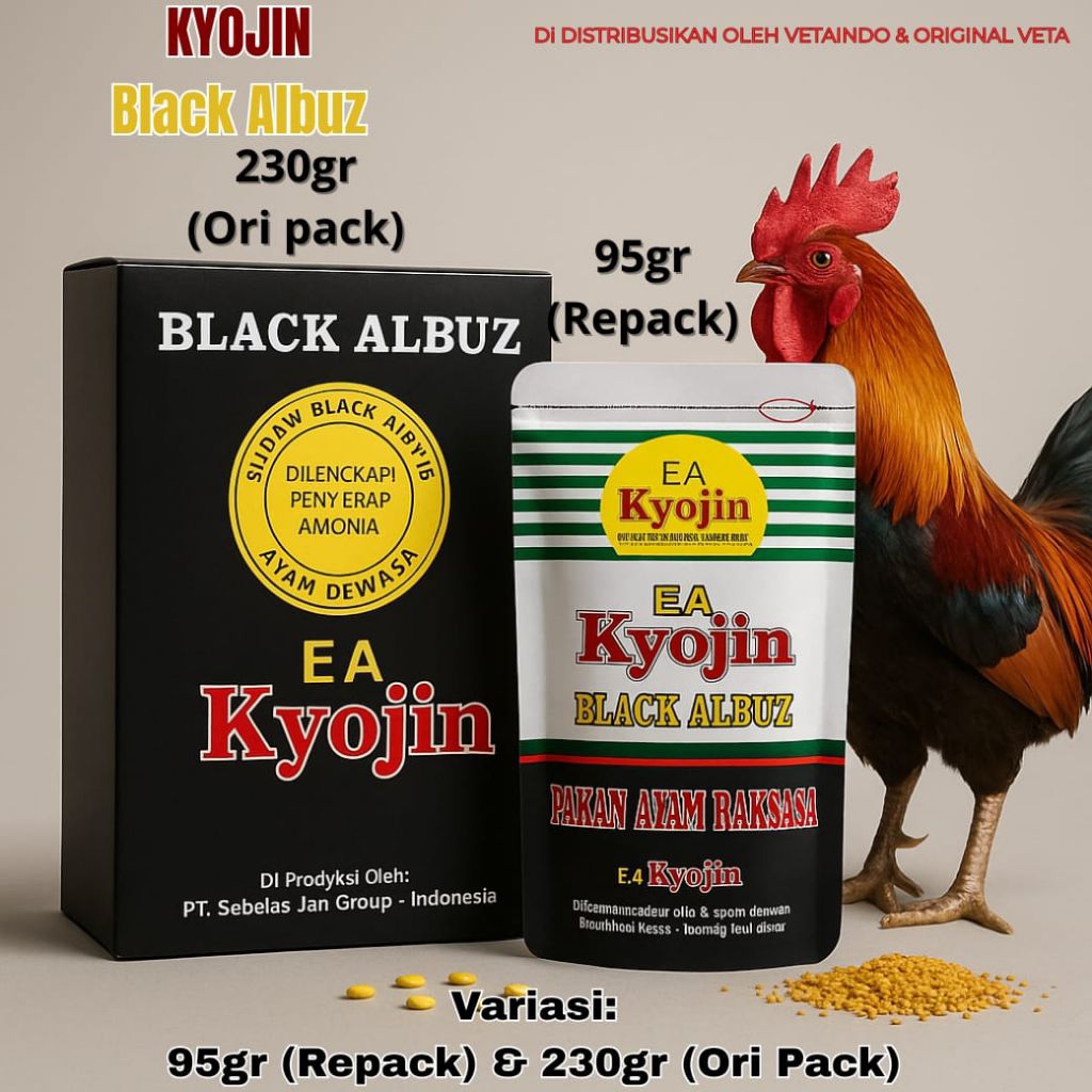 KYOJIN BLACK ALBUZ 230gr PAKAN AYAM RAKSASA DEWASA PENYERAPAN AMONIA