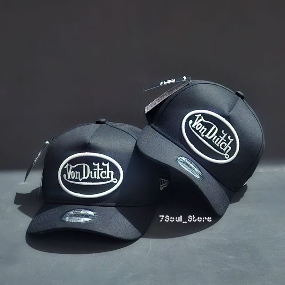 Topi Premium VonDutch Bordir Hitam putih Fashion Unisex Cap