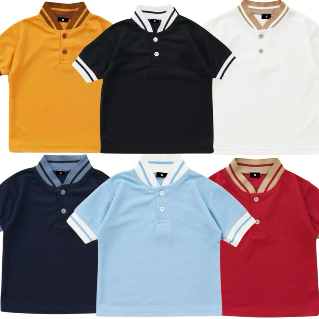 kaos polo anak anak/kaos kerah anak anak/kaos kokoh anak/kaos kerah shanghai anak/atasan anak/baju k