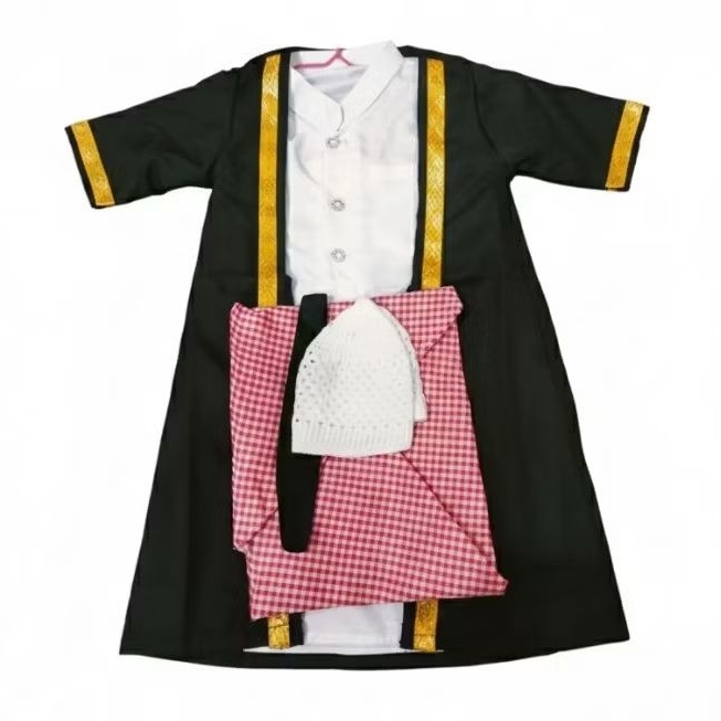 promo (cod) Free peci Igal sorban gamis jubah bayi laki / jubah baju bayi outer satu set 0-2 tahun /