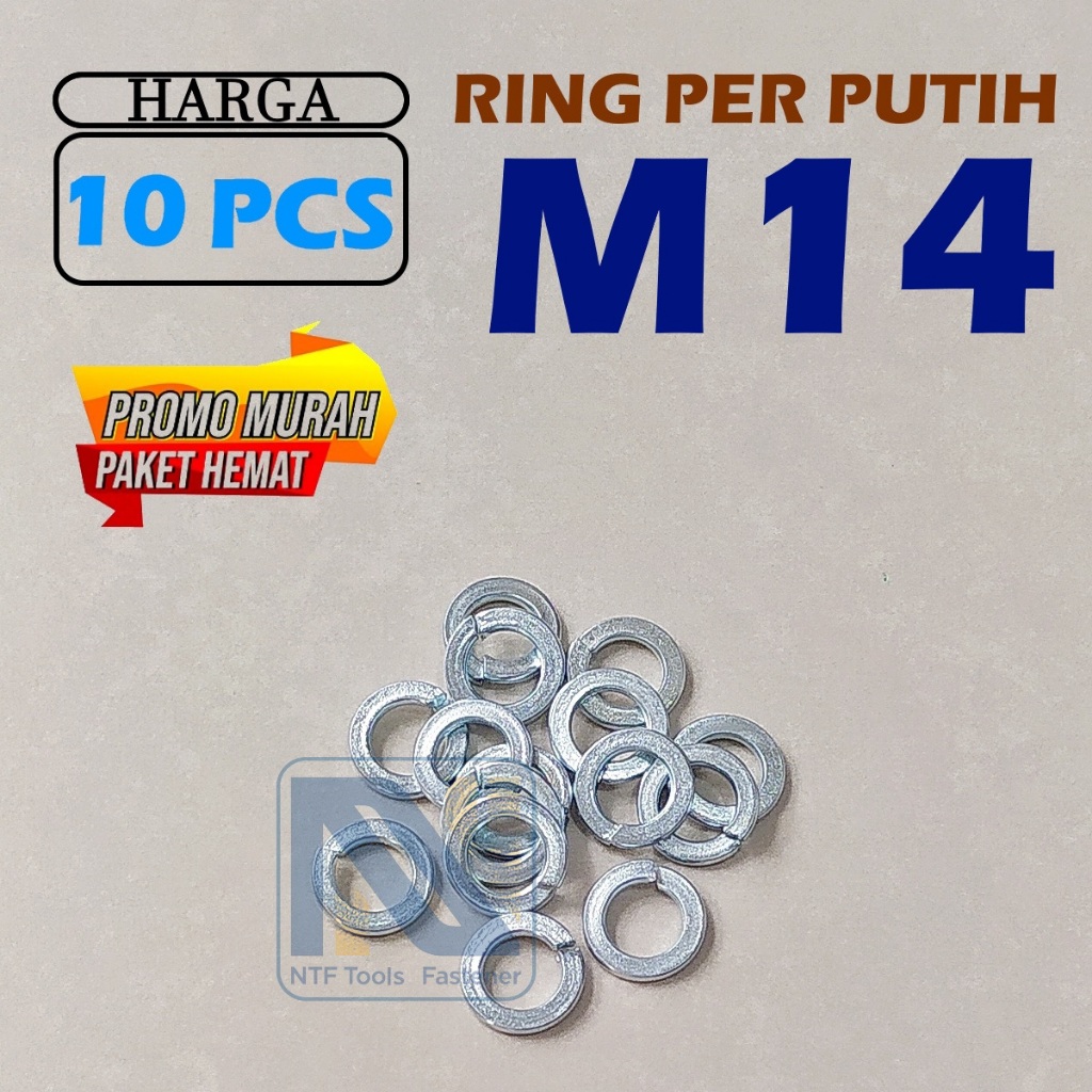RING PER M14 PUTIH / RING VER PUTIH  M14 / SPRING WASHER M14
