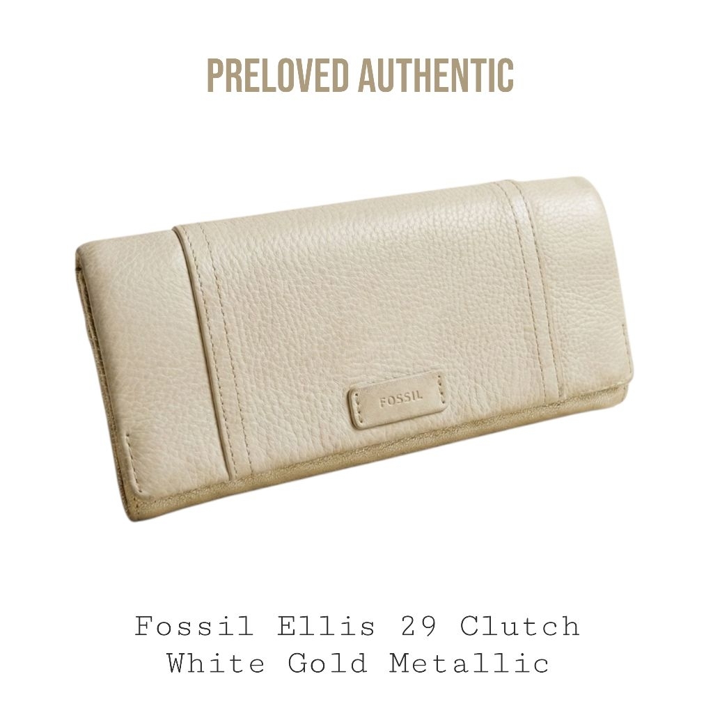 PRELOVED Fossil Ellis 29 Clutch – White Gold Metallic