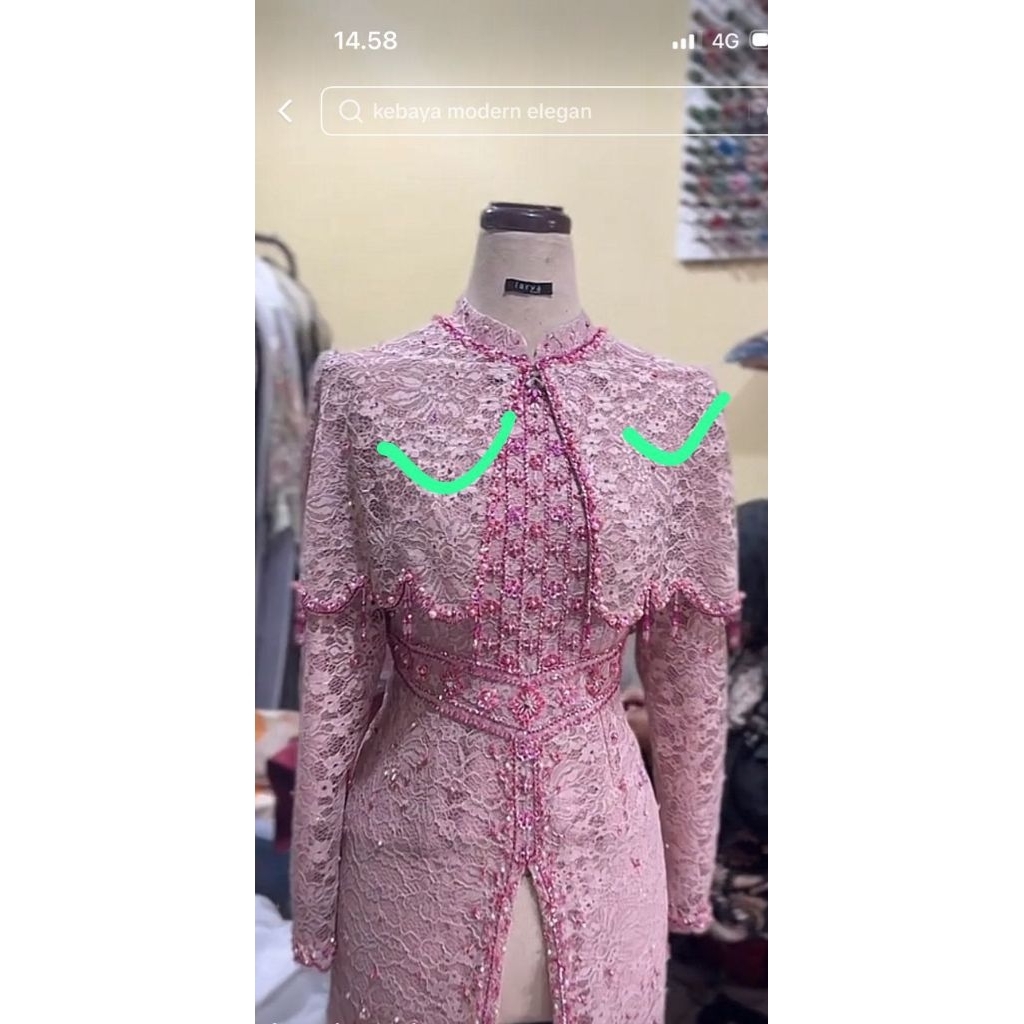 kebaya chantily payet pasir MGB - kebaya chantily wisuda tunangan