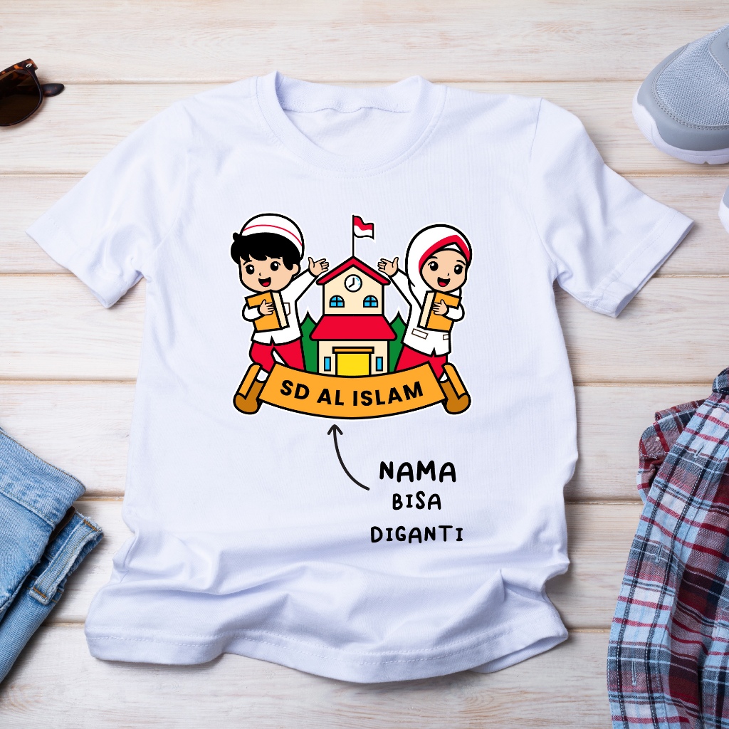 Kaos Anak SD Cotton Combed Premium – Kaos Seragam SD, Kaos Kelas, Kaos Outbond, Kaos Custom Nama Luc