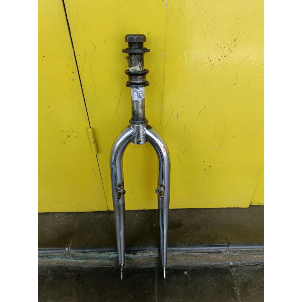 fork sepeda mtb 26 chrome antiq