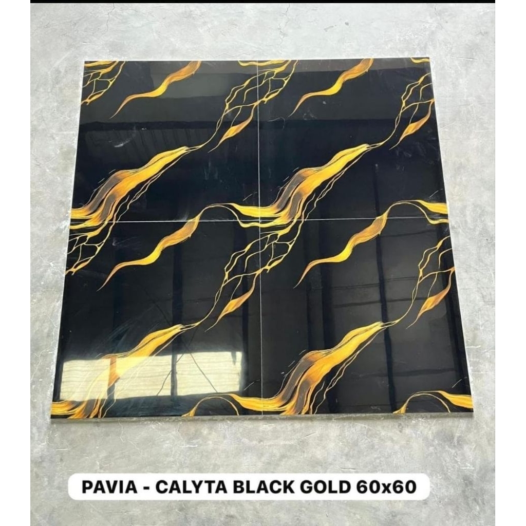 Granite Lantai/Dinding 60x60 Calyta Black Gold