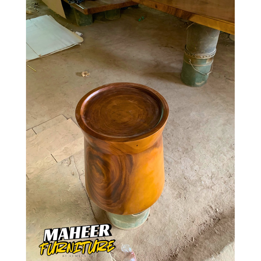 STOOL KURSI KAYU UTUH KAYU SOLID TREMBESI