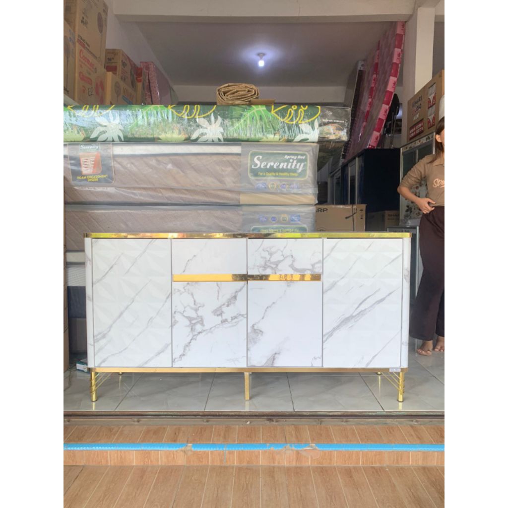 Credenza ECO Marble Buffet TV Meja TV Konsul Meja Serbaguna