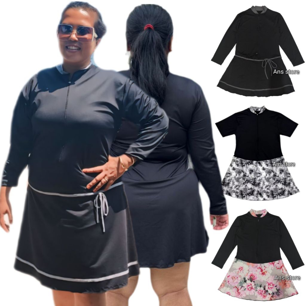[JUMBO] BAJU RENANG ROK WANITA DEWASA TANGAN PANJANG PREMIUM JUMBO