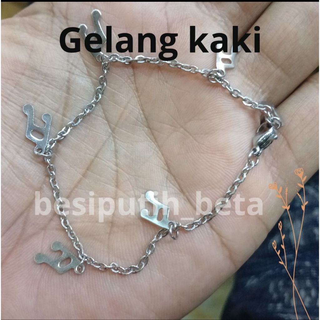 gelang besi putih ambon /besi putih asli