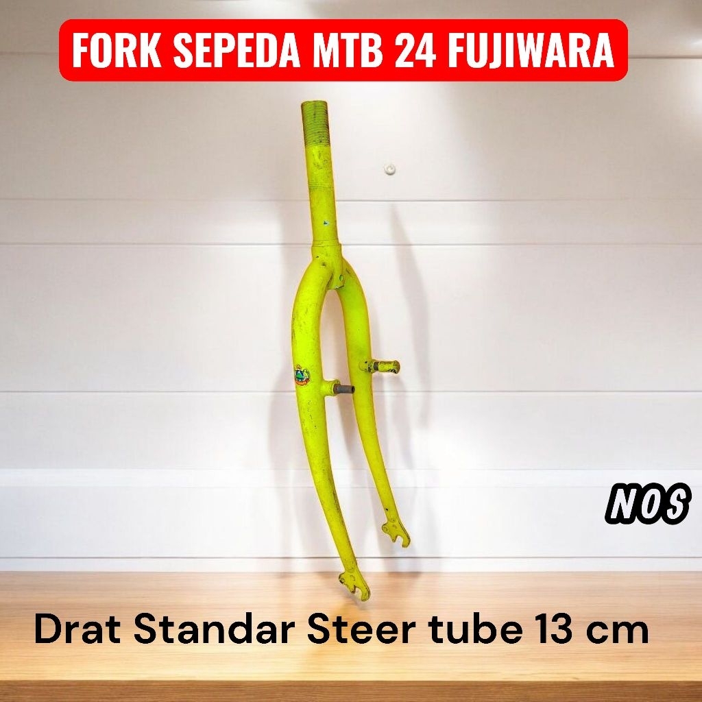 FORK SEPEDA MTB JADUL FUJIWARA BAN 24" DRAT STANDAR STEER TUBE 13 CM NOS