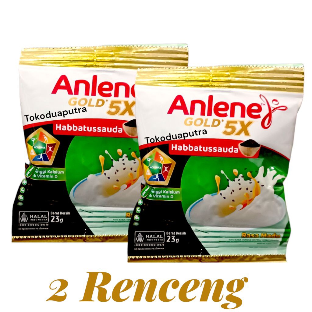 Anlene Gold 5 X Habbatussauda Rada madu Sachet 23 gr X 20 Sachet / Anlene Susu Tulang /Susu Anlene G