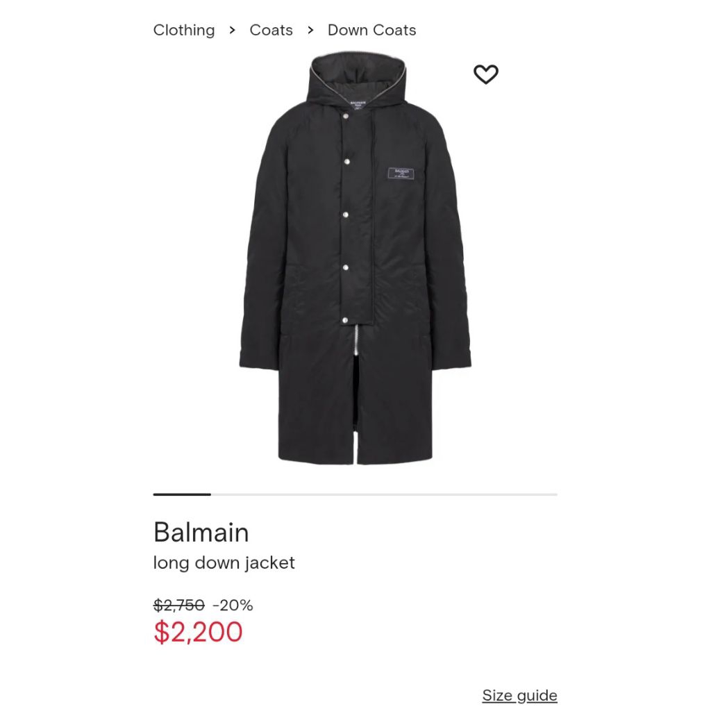Balmain Long Down Jacket
