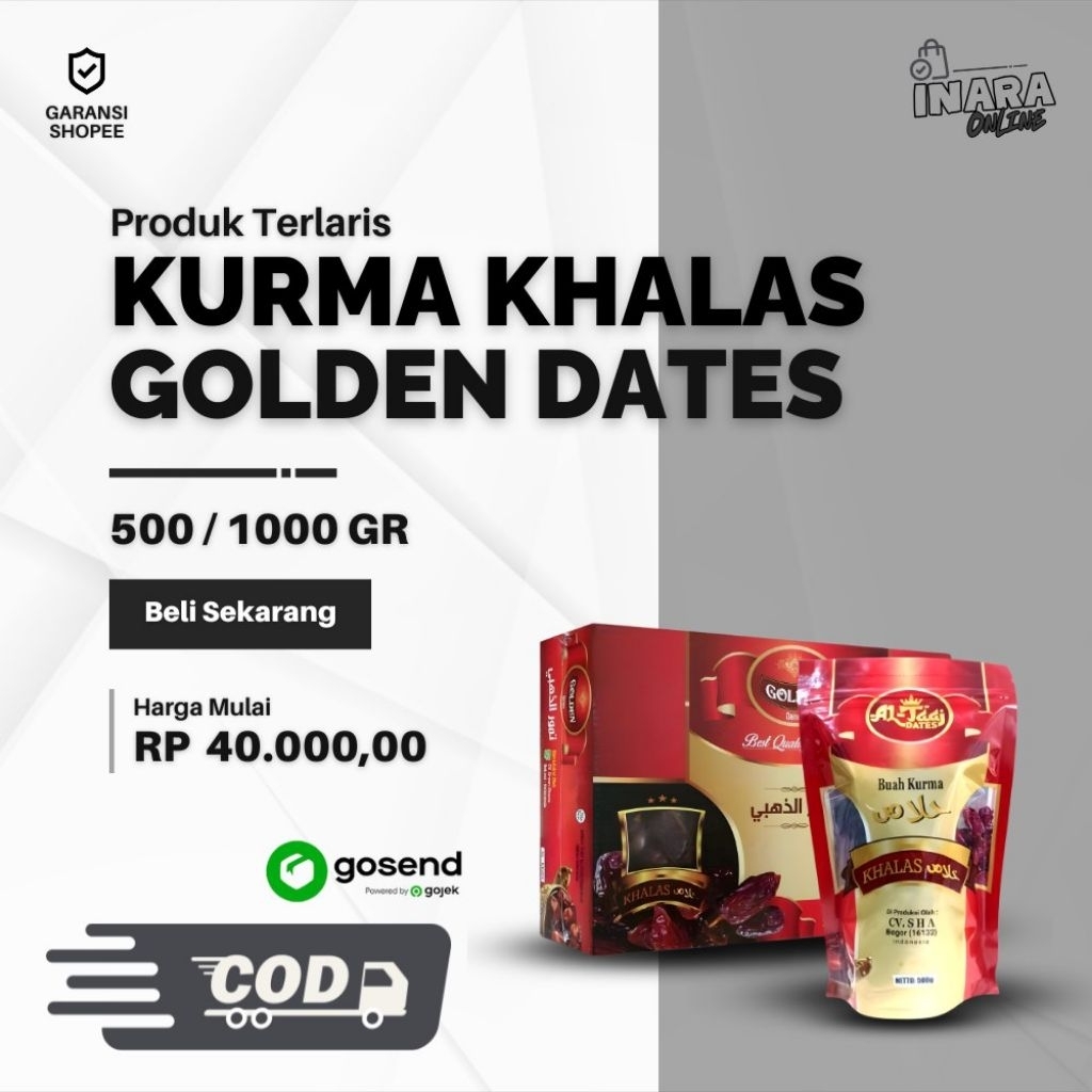 Kurma Khalas - Golden Dates Premium impor - Al-Taaj dates