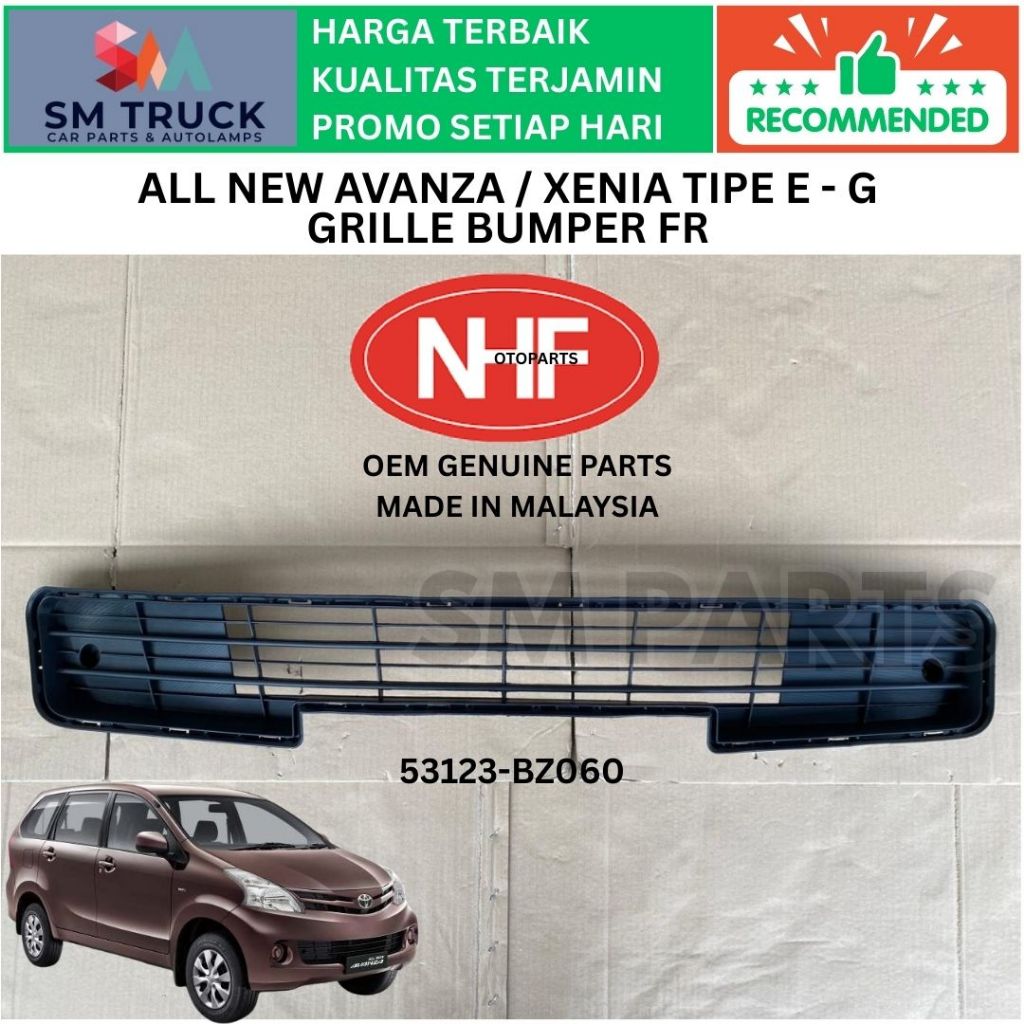 (NHF MALAYSIA) GRILL GRILLE RAM BUMPER BEMPER DEPAN ALL NEW AVANZA XENIA 2012 2013 2014 2015 TIPE G 