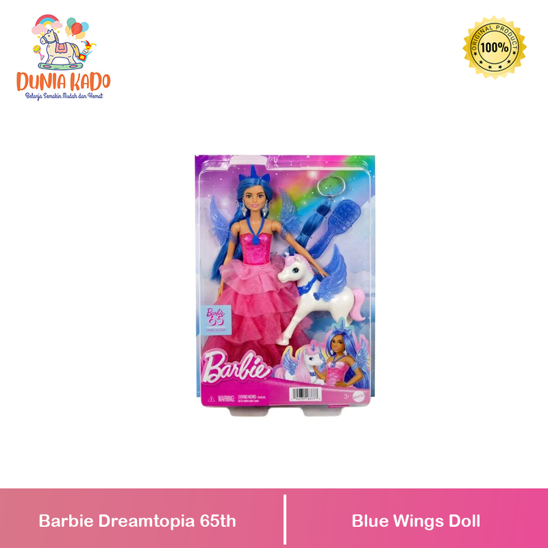 Barbie Dreamtopia 65th Anniversary Blue Wings Doll - Mainan Boneka Cute