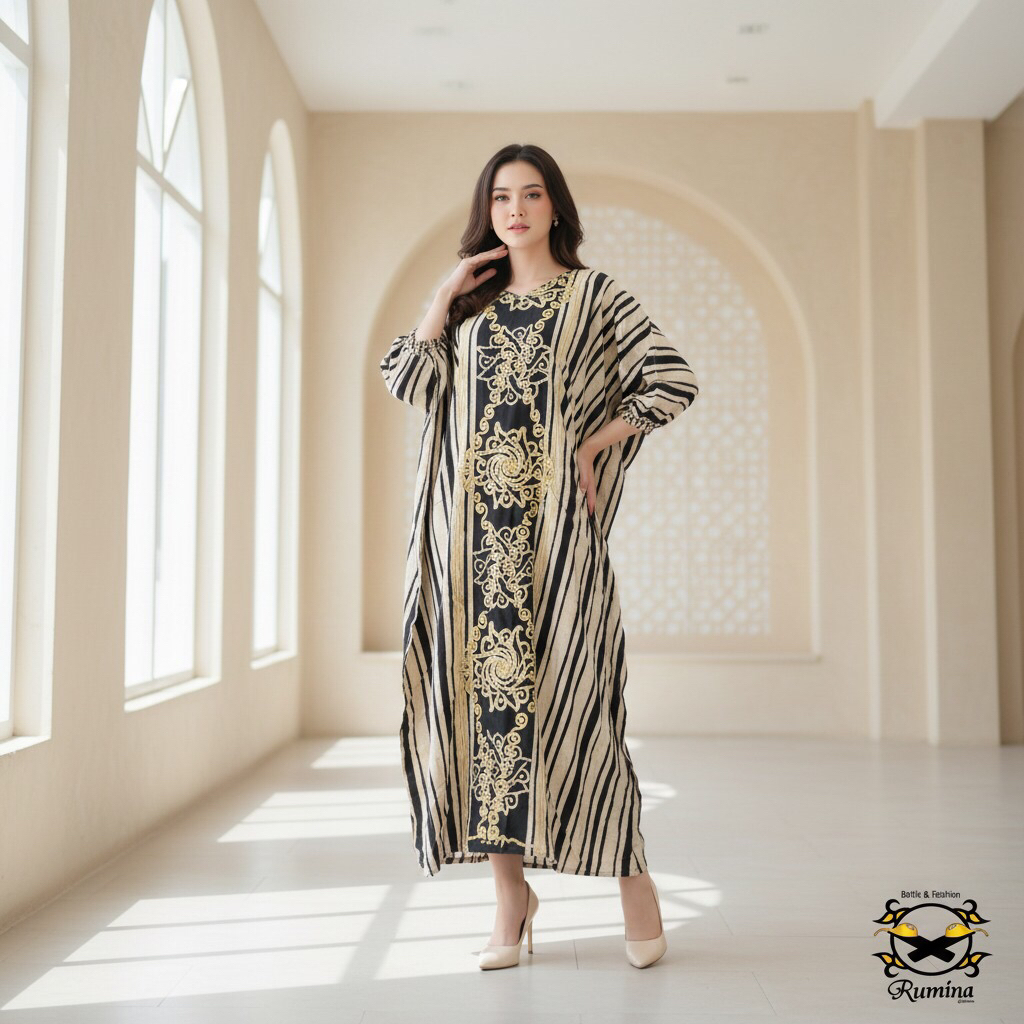 Rumina Daster Kaftan Kalong Lowo Batwing Premium Batik Cap Pekalongan Rayon Super Tebal Adem Busui