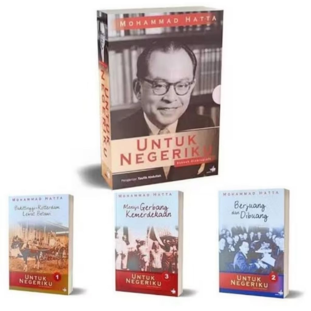 buku bundel 3 jilid UNTUK NEGERIKU - Mohammad Hatta