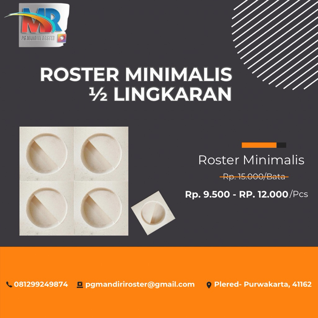 Roster Minimalis Setengah Lingkaran 2 Muka