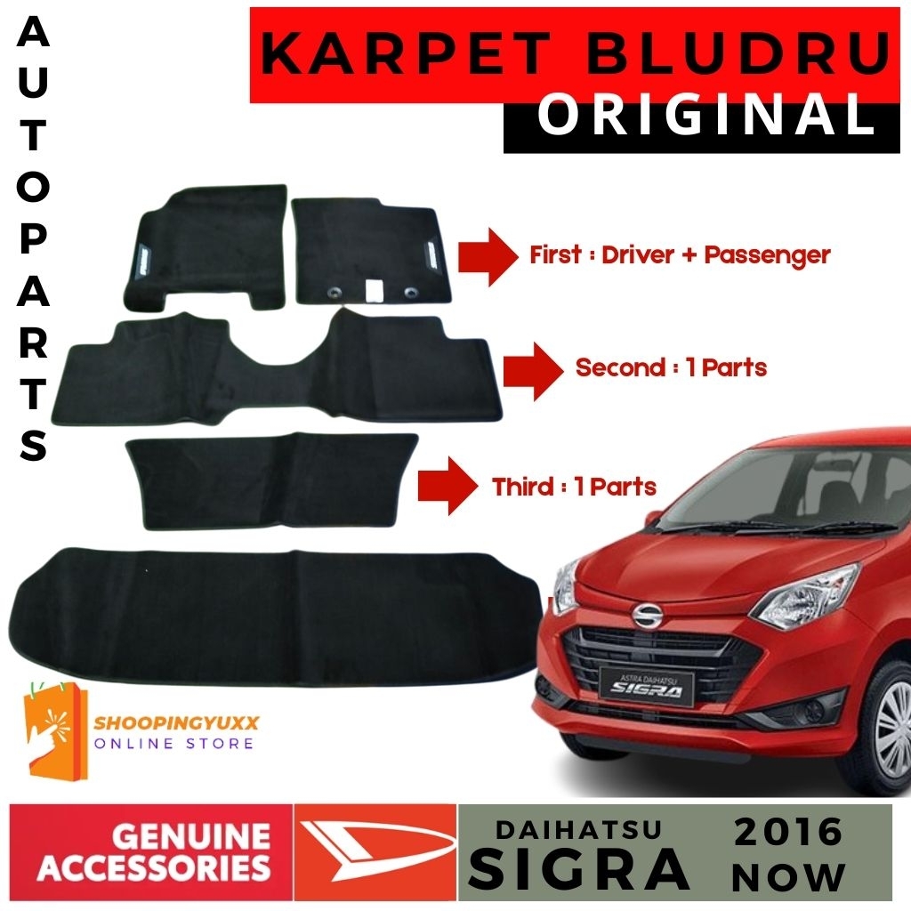 KARPET BLUDRU DAIHATSU SIGRA / TOYOTA CALYA 2016-2025 FULL SET ORIGINAL BAWAAN MOBIL