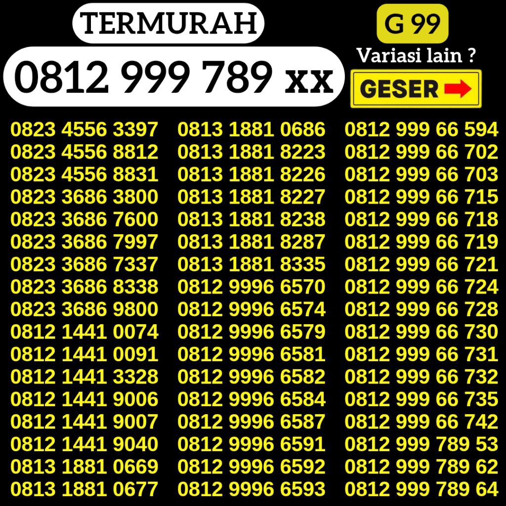 NOMOR CANTIK TELKOMSEL ABAB NOMOR 999 789 SUPPORT 4G 5G NOCAN SIMPATI TELKOMSEL KWARTED TRIPLE NOMER