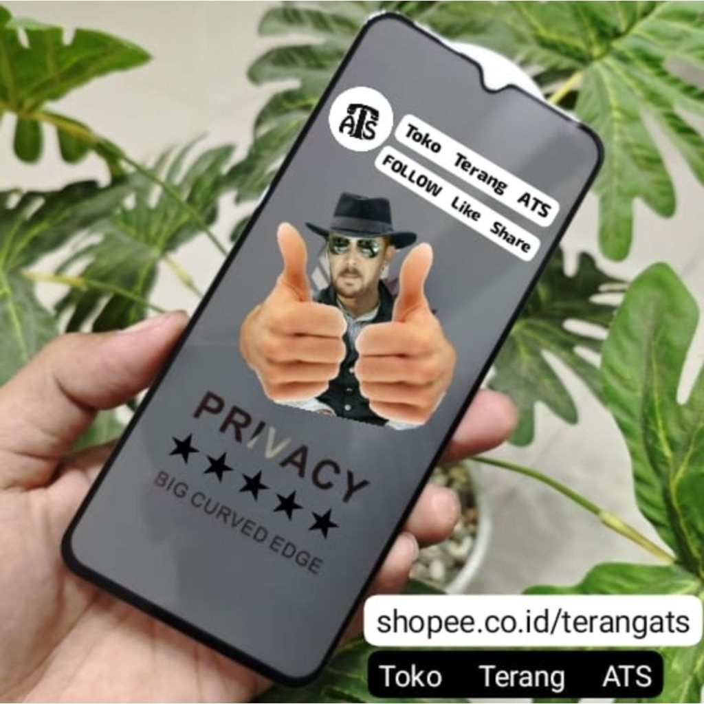 Tempered Glass Kaca Spy Privacy Hp Vivo 1901 1902 1904 1906 1907 V1907 V2022 V2023 V2025 V2050 V2116