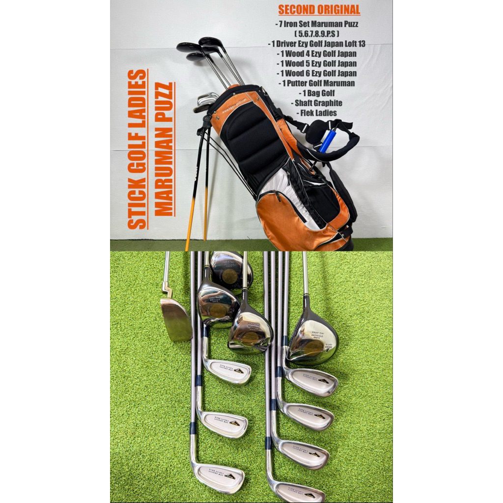 Fullset Stick Golf Wanita Maruman Puzz Shaft Graphite Flek Ladies Second Original