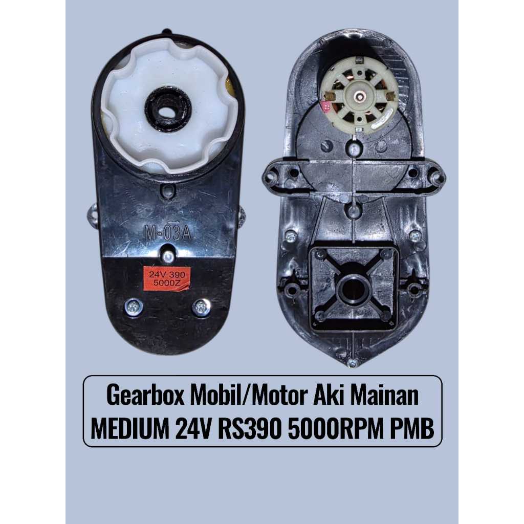 GEARBOK MOBIL AKI MAINAN DINAMO GEARBOK MOBIL AKI DAN MOTOR AKI MAINAN 24 VOLT 24V RS390 390 5000RPM