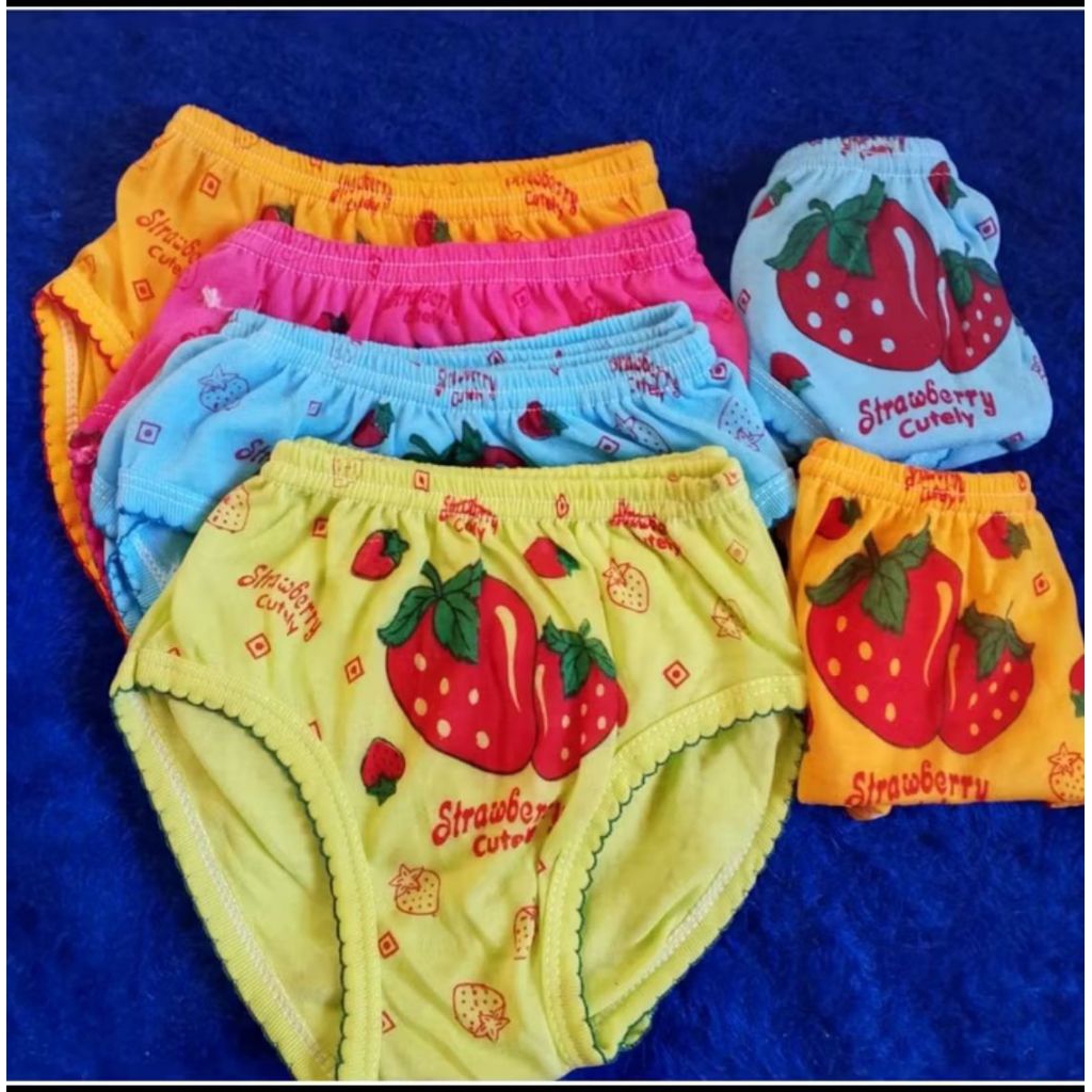 12 PCS celana dalam anak motif STRAWBERRY