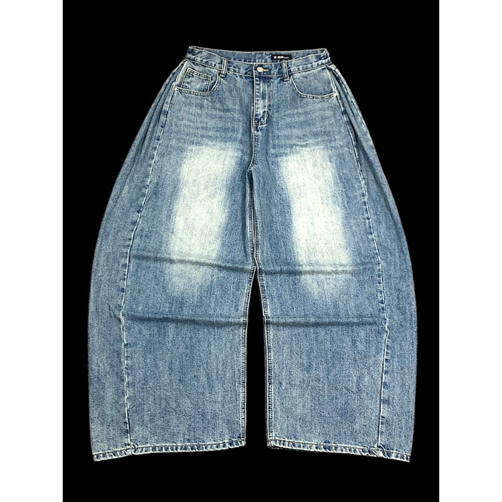 ~Longpants : S-Bin pleated baggie bluewash Jeans