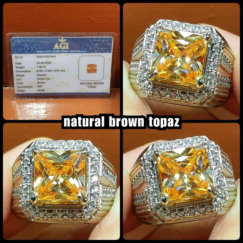 original batu brown topaz kotak asli brazil