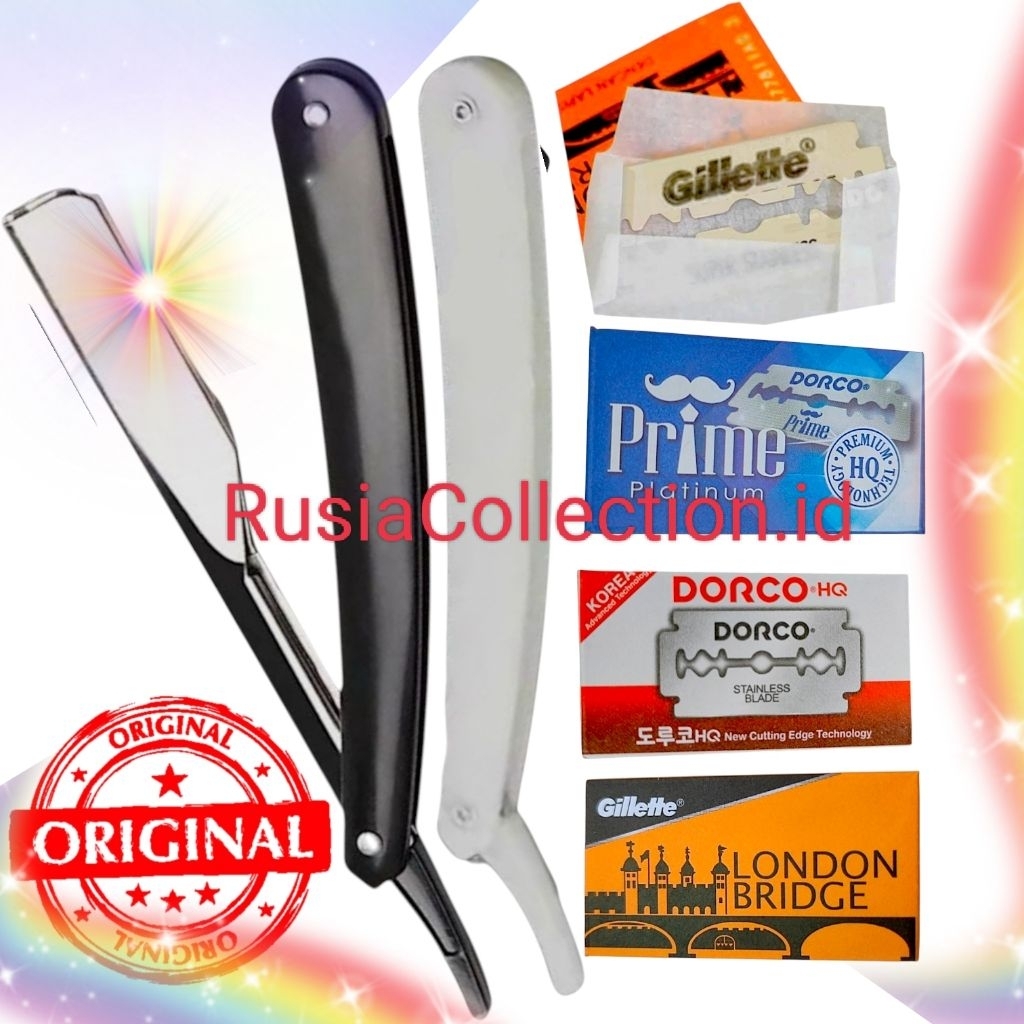 PISAU CUKUR LIPAT LENGKAP DENGAN SILET DORCO KOREA SILET LONDON BRIDGE BAHAN STAINLESS SUPER TAJAM D