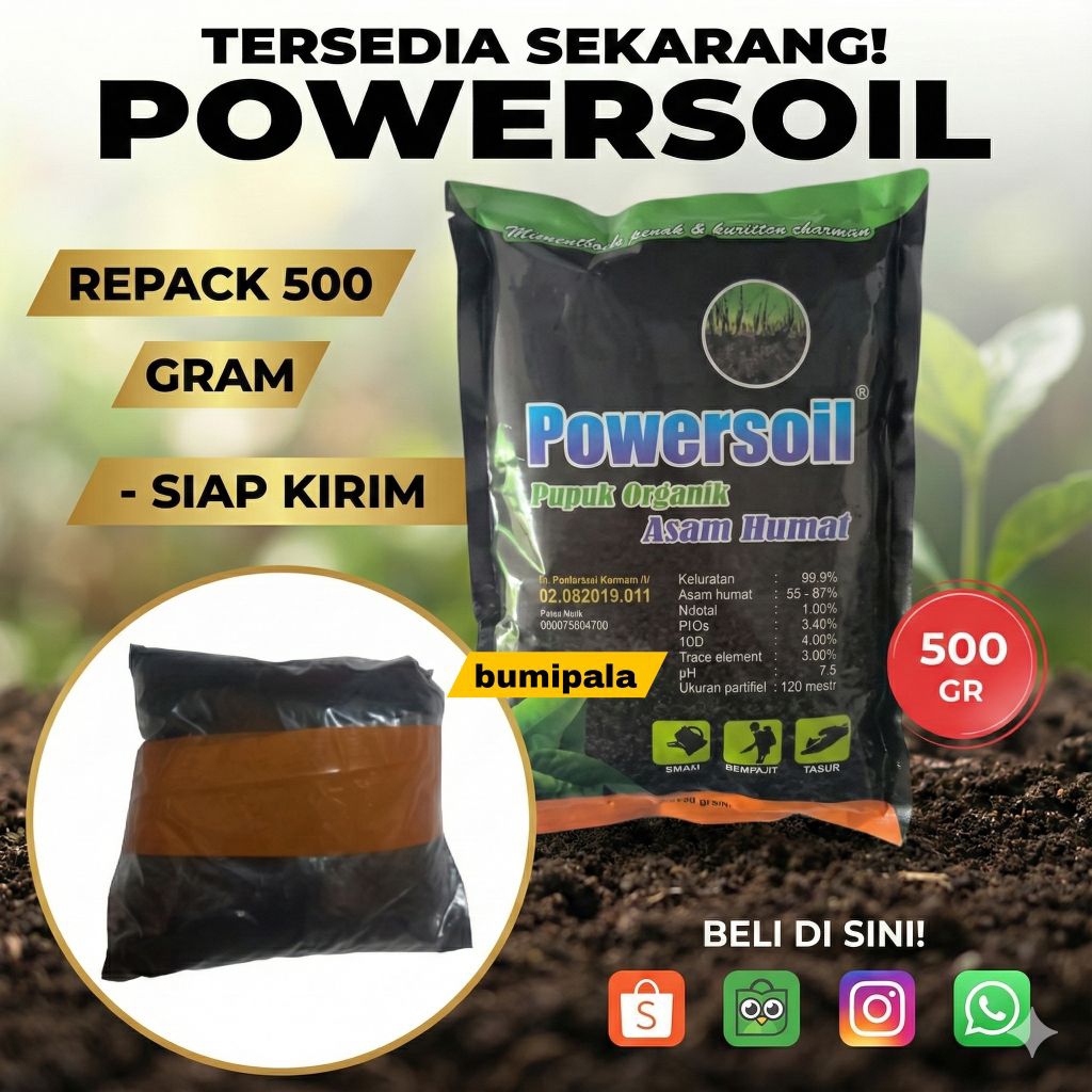 Pupuk organik Powersoil asam humat kualitas terbaik REPACK