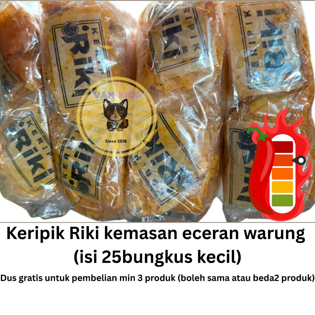 Keripik setan/ Keripik super pedas RIKI (asli) (versi bungkusan kecil di warung2)