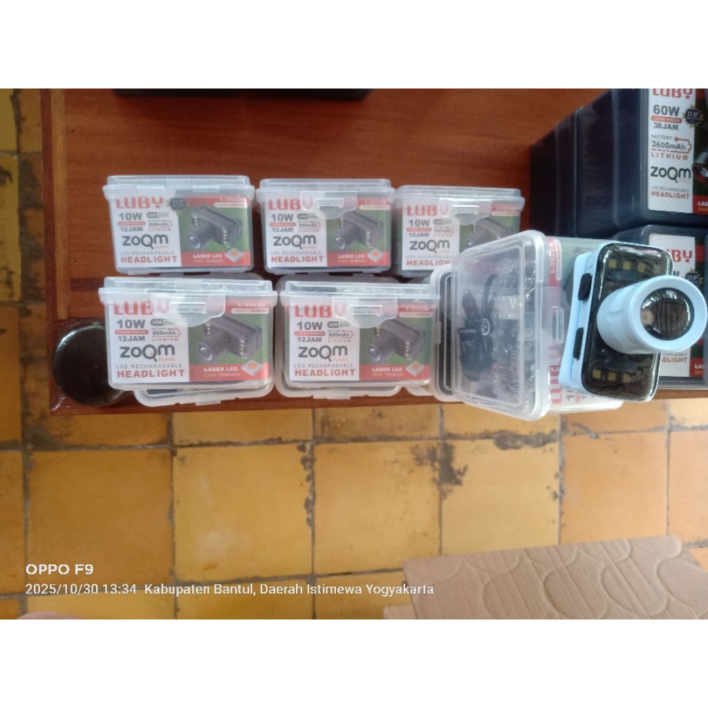 senter kepala luby 10wat cahaya kuning