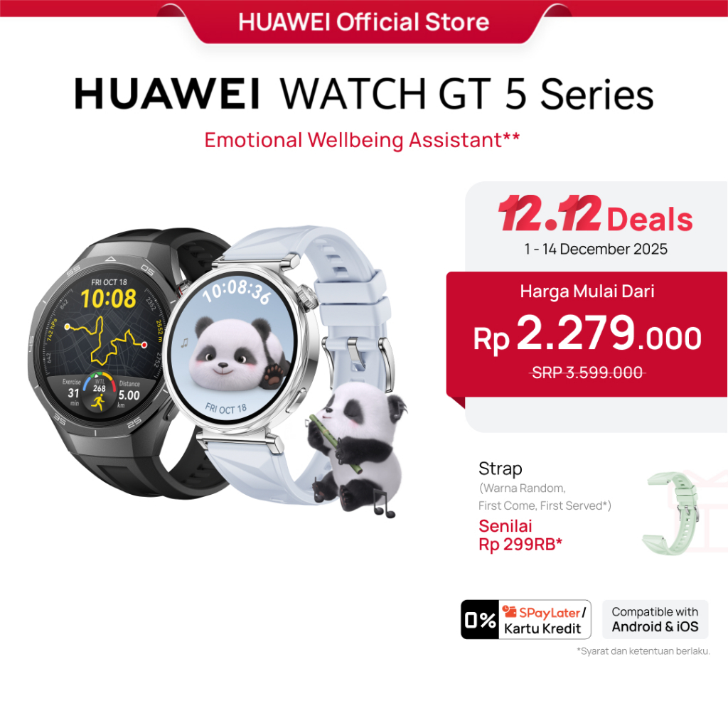 HUAWEI WATCH GT 5 Series Smartwatch | Fashion Edge | Pro-Level Sports | Golf Courses Map | Up to 2-W
