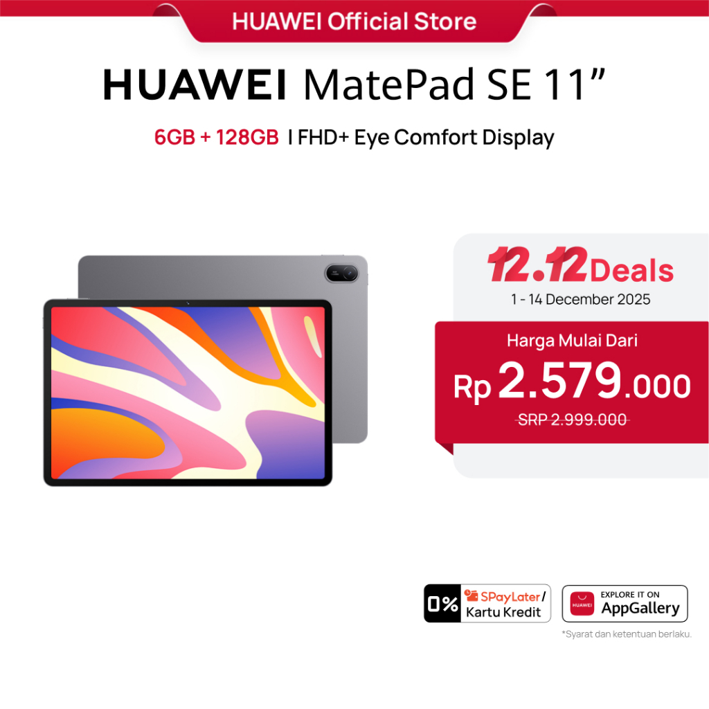 [BEST SELLER] HUAWEI MatePad SE 11" Tablet [6+128GB] | FHD+ Eye Comfort Display | 7700mAh | Metal Un