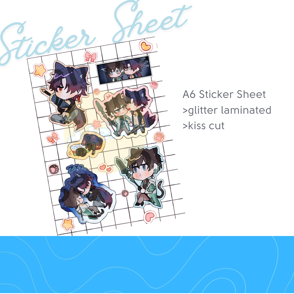 [PLS READ DESC] Honkai Star Rail Unofficial Glitter Sticker Sheet (Renheng)