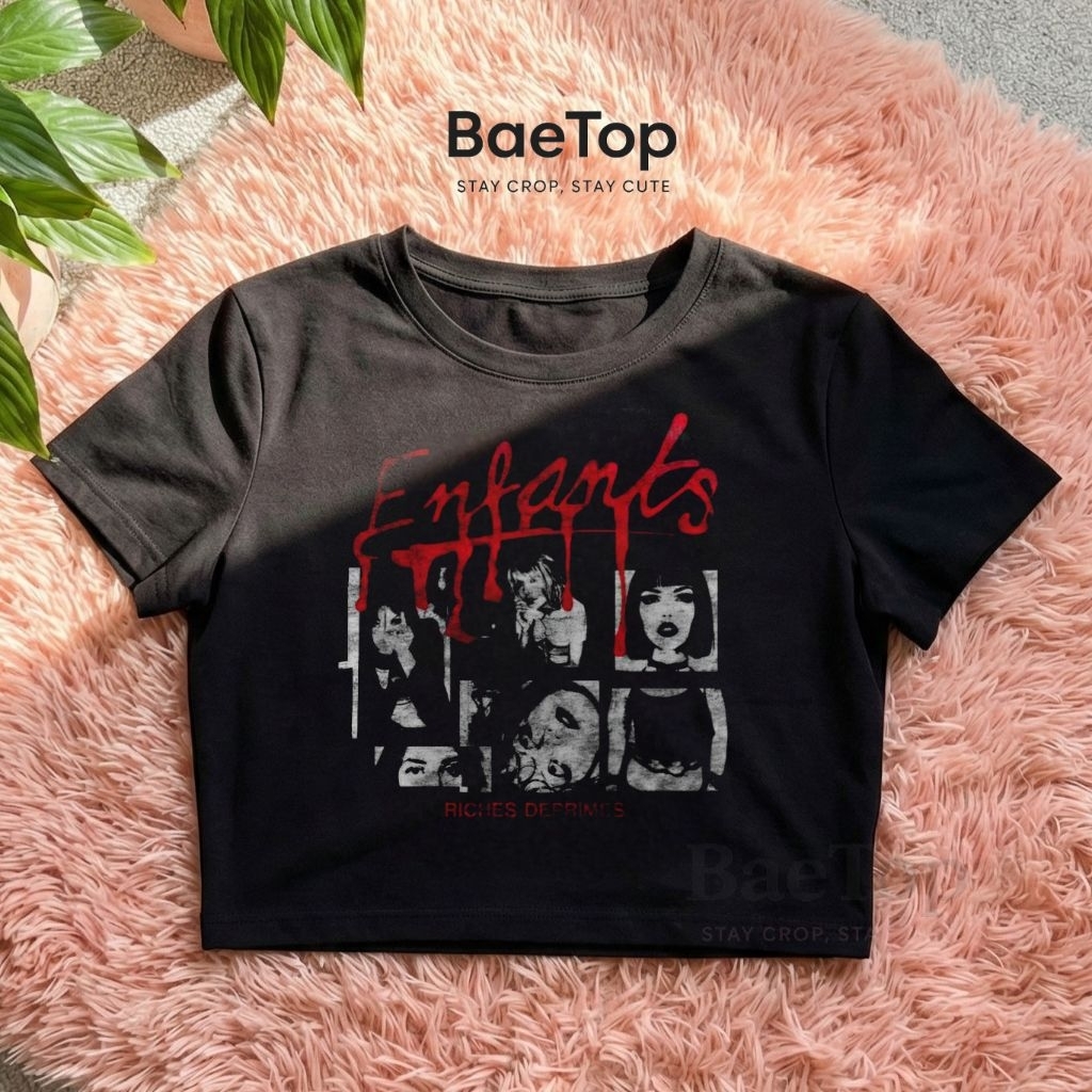 CROP TOP ENFANTS RICHES DEPRIMES Y2K  | CROPTOP | CROP TOP HITAM | CROP TOP PUTIH | CROP Y2K | BOOTL