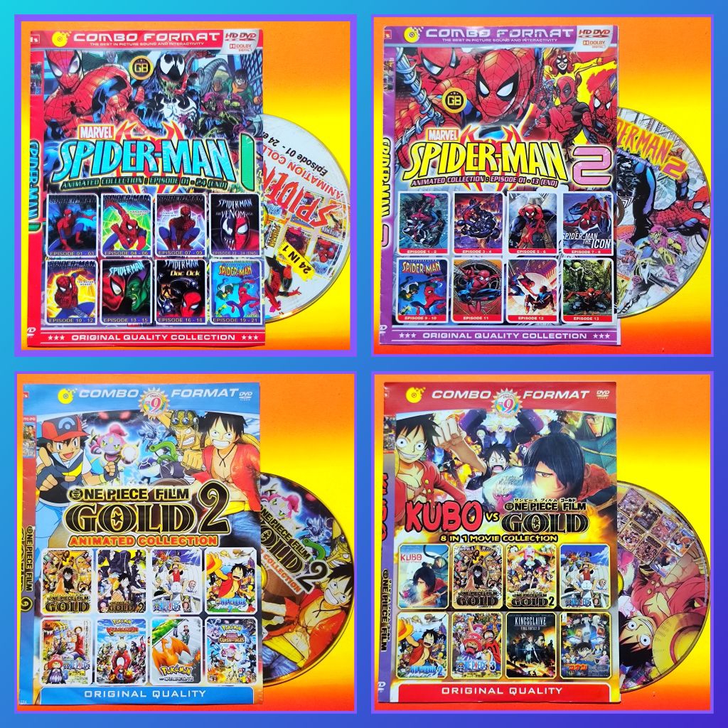 Kaset Film Kartun Anak Koleksi Spider-Man - One Piece Pilihan Spiderman Terpopuler Teks Indonesia